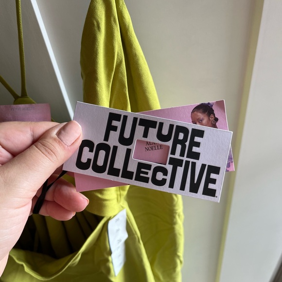 FUTURE COLLECTIVE lime green cut out slip dress with open back - Picture 6 of 9